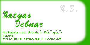 matyas debnar business card